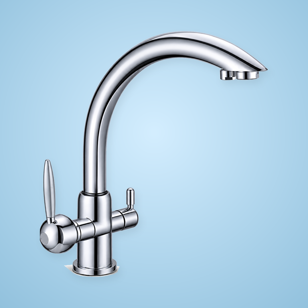 Twin-Outlet Gooseneck 3-Way Tap